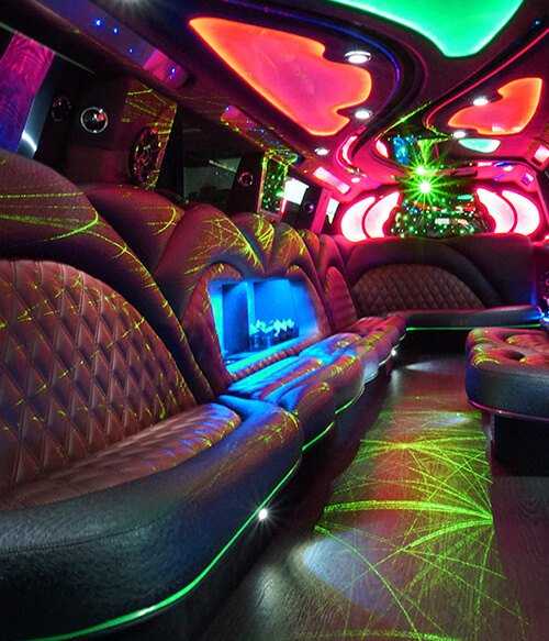 Limo service with full bar area