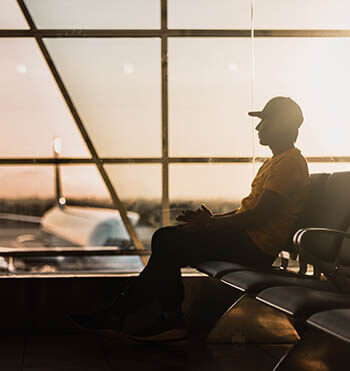 person in an airport